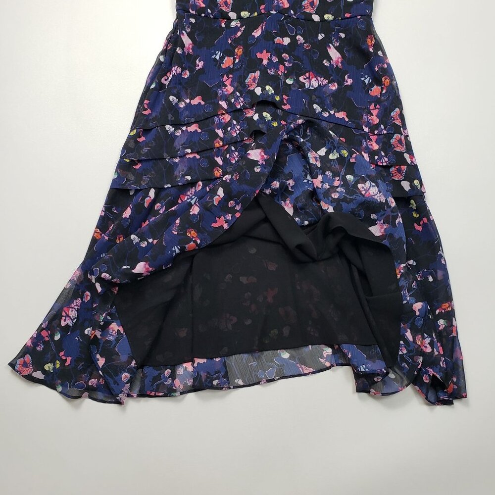 Jason Wu Collective x RTR Pre-Loved Navy Floral Ruched Fit & Flare Dress Pick Sz - Picture 15 of 16